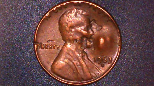 1963-D 1C Lincoln Cent Error. Struck thru error, Capped Die Clash error 3.2g - Picture 1 of 24