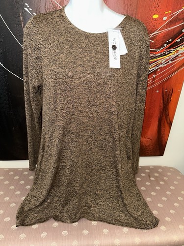 Workshop Republic Clothing Womens Jersey High-Low Dress size M NWT POCKETS BRAWN - Picture 1 of 7