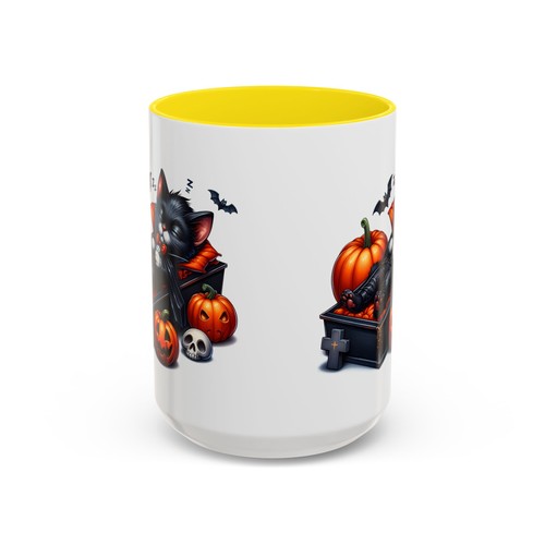 Halloween vampire Cat Accent Coffee Mug, Spooky cup Pumpkin coffin - Bild 30 von 65