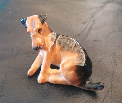 Vintage Royal Doulton Airedale Hund kleine Figur Bone China England  - Bild 11 von 15