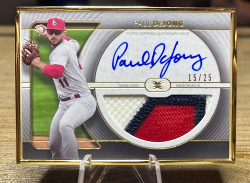 2020 Topps Definitive Collection Paul DeJong Framed Patch Auto 15/25 #DAC-PDJ