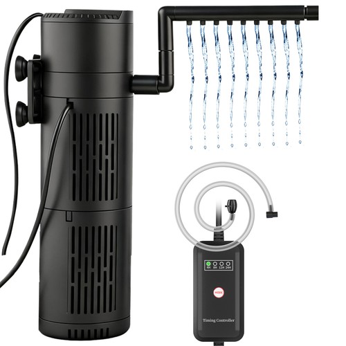 Bomba de acuario 5 en 1 bomba de filtro con temporizador UV filtro interior de acuario 500-1800L/H DE - Imagen 18 de 20