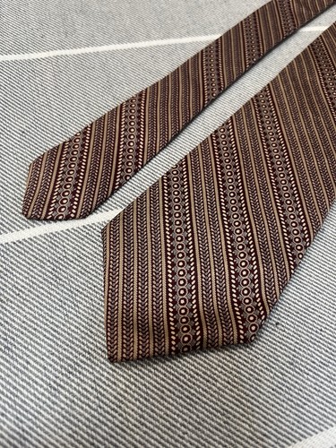 Vintage YSL Yves Saint Laurent Seidenkrawatte Rot Braun Kette B: 3 L: 56