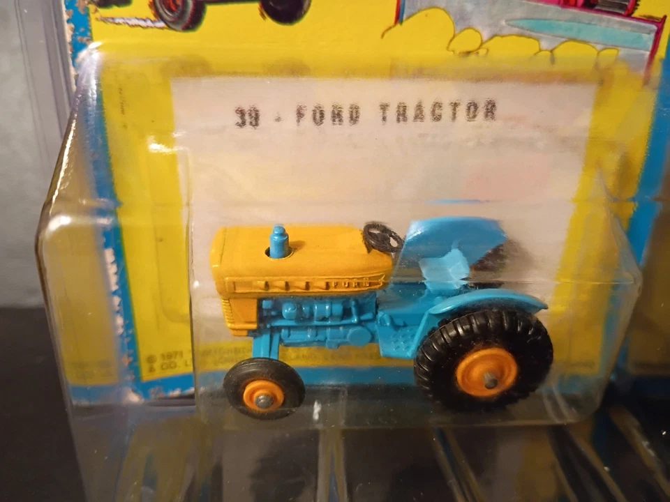 Matchbox RARE Superfast #39 Ford Tractor Yellow/Blue 1971 In Sealed Blister Pack - Image 3 of 4