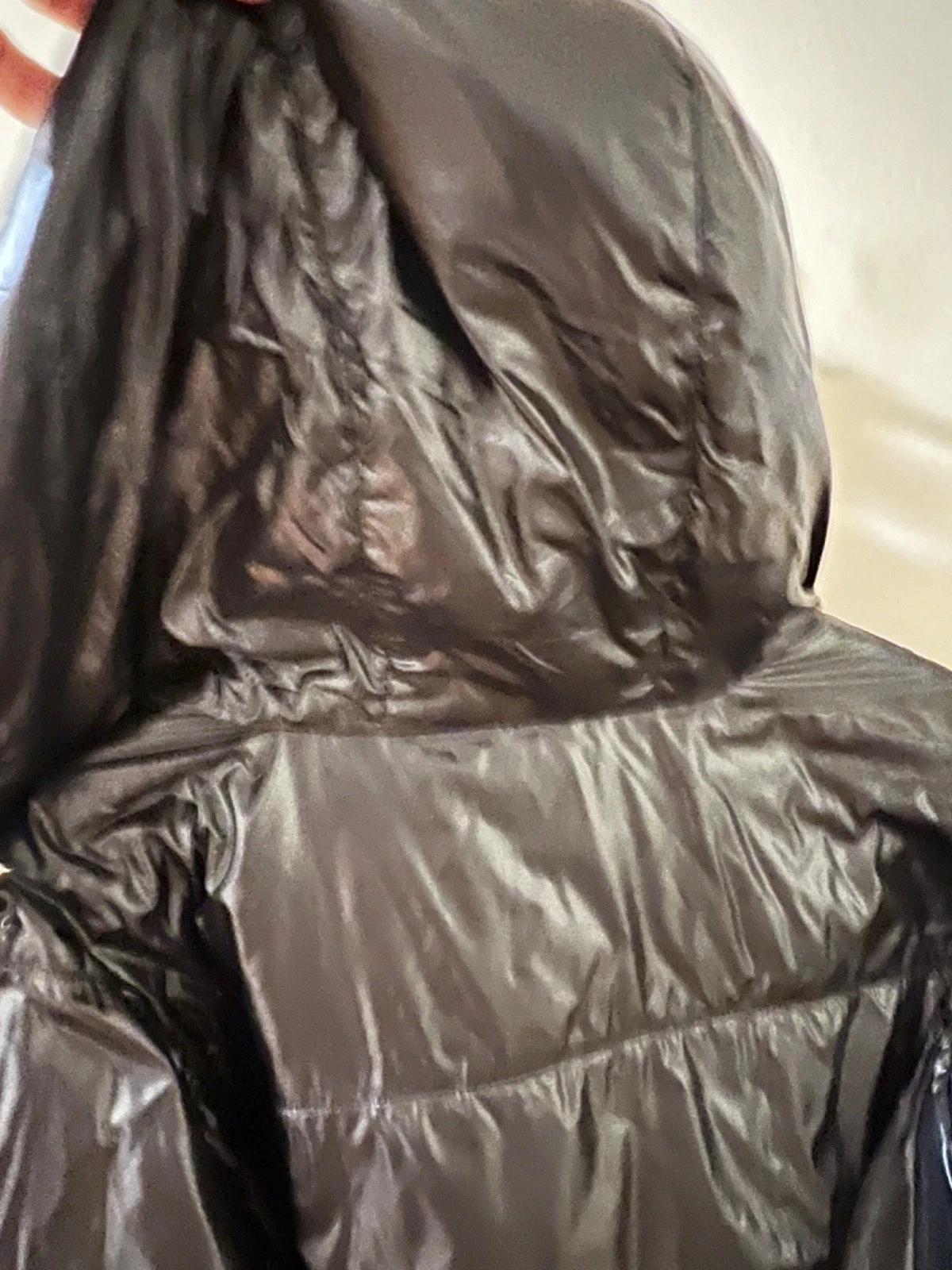 Moncler Lafond Black Nylon Down Jacket Men's Size 2 Hooded Glossy Puffer Jacket - product detail image 13