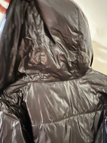 Moncler Lafond Black Nylon Down Jacket Men's Size 2 Hooded Glossy Puffer Jacket image 13