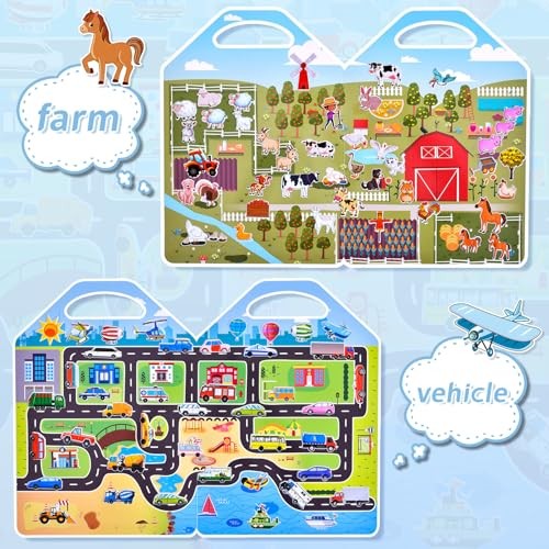6 Set (260pcs) Puffy Sticker Books Activity for Kids, Animal, Farm, Dinosaurs, - Picture 3 of 6