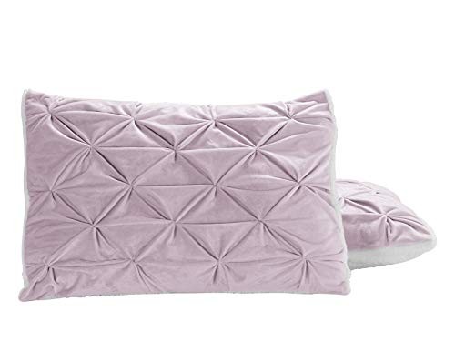 Softest, Coziest Micromink Pintuck & Pinch Pleated Sherpa Comforter Set, - Picture 5 of 8