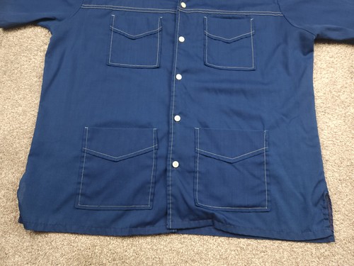 Camicia vintage Mr Dee Cee uomo grande blu cuciture con bottoni made in USA - Foto 6 di 18