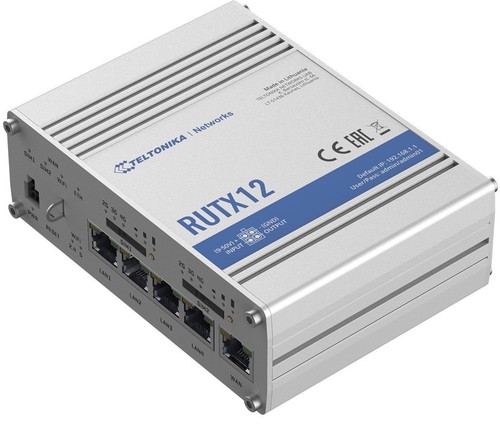 4779027312743 Router LTE RUTX12 (Cat 6), WiFi, BLE TELTONIKA - Afbeelding 1 van 5
