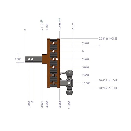 Gen-Y Hitch Universal Mega Duty 2" Offset Shank 16K Adjustable Drop Hitch GH-206 - Bild 2 von 4