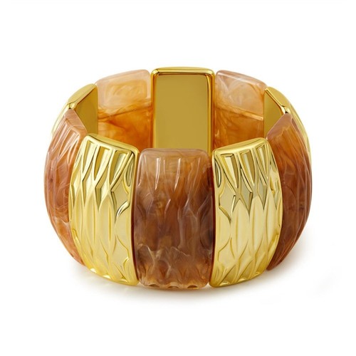 Splicing Color Acrylic Bangle Irregular Wide Bracelet European Style - Picture 17 of 19