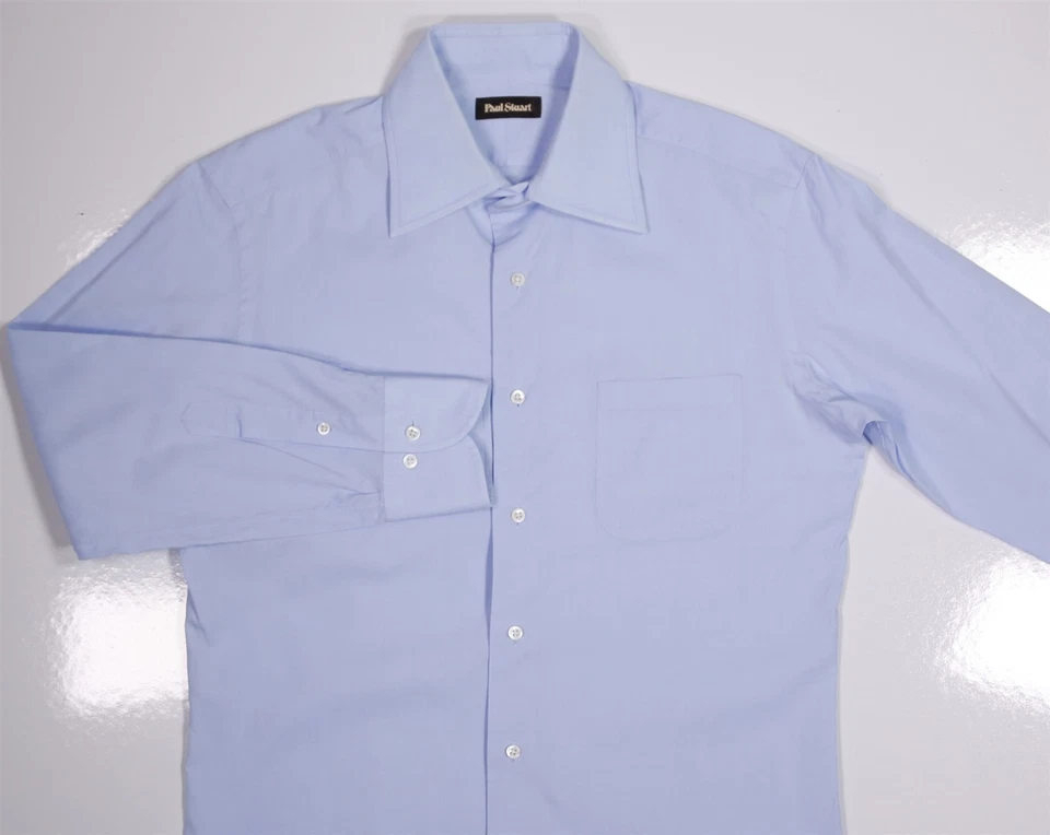 Paul Stuart Light Blue Slim Fit Dress Shirt (39) 15.5-32 - Image 3 of 4