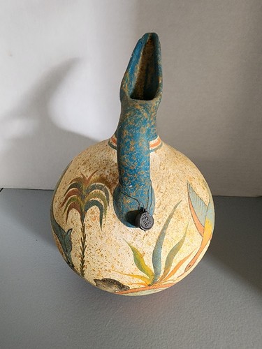 Vintage TERRACOTTA SANTORINI Duck & Horse PITCHER MUSEUM REPLICA Greek Art Copy - Picture 2 of 10