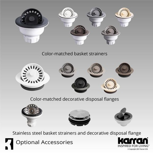 Karran Undermount Quartz/Granite Composite 32 in. 50/50 Double Bowl Kitchen Sink - Picture 11 of 12