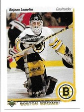 REJEAN LEMELIN 1990-91 UPPER DECK CARD NEAR MINT CONDITION