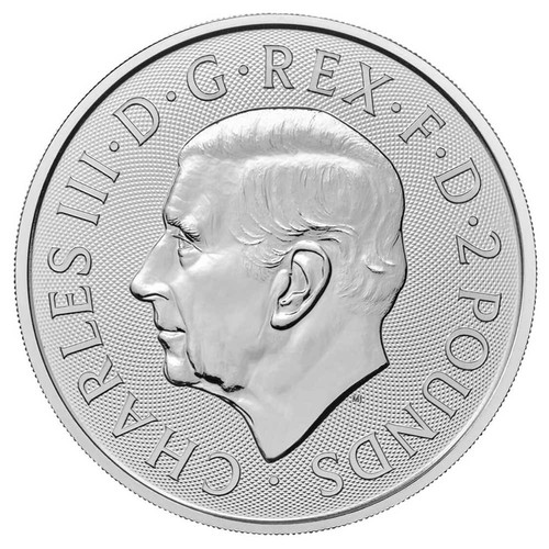 2024 U.K. 2 Pound George and the Dragon 1 oz Silver BU - Picture 2 of 3