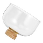  Tortenplatte aus Glas: Obst- und Käsetablett mit Holzsockel und Kuppeldeckel –