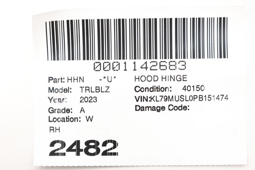2021 2022 2023 2024 TRAILBLAZER Hood Hinge Rh 42713790 - Picture 11 of 11