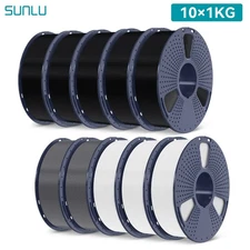 SUNLU 10×1KG PLA+ 3D Filament Multicolor PLA Plus 1.75mm For 3D Printer 