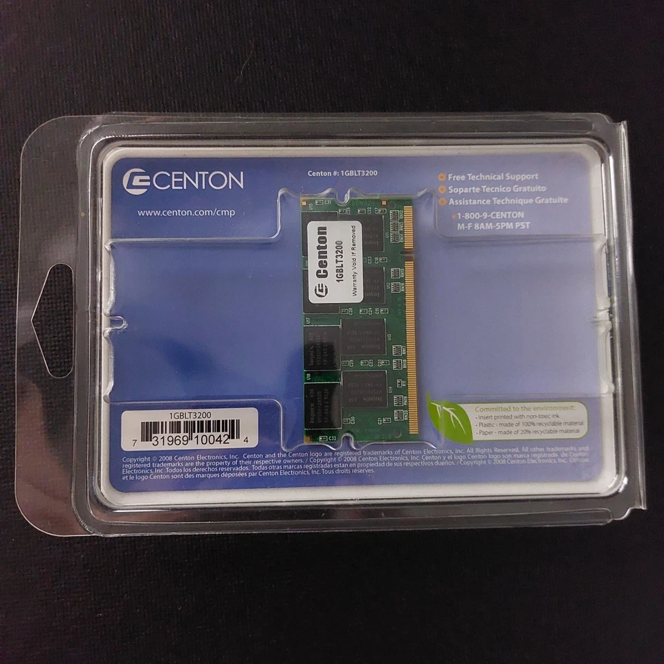 Centon Memory Power Notebook Memory Upgrade DDR-400/333/266 1GB 200 Pin NEW  - Image 4 of 4