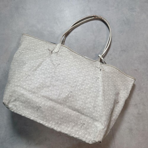 Auth Goyard Saint Louis PM White Shoulder Tote Bag Used - Picture 1 of 10