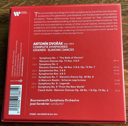 Dvořák: Complete Symphonies etc. José Serebrier: Warner 7 CD Box Set - Picture 2 of 2