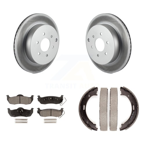 Rear Disc Coated Rotors Ceramic Pads And Parking Shoes Kit For Nissan Pathfinder - Picture 7 of 12