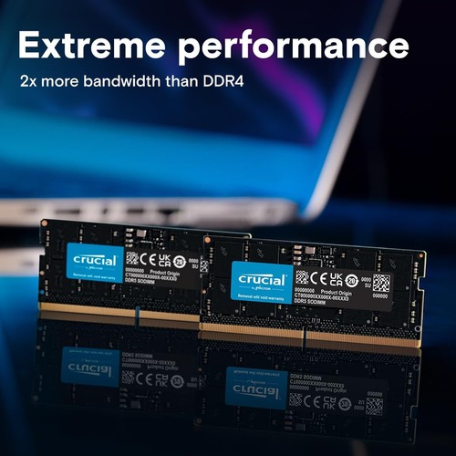 Crucial DDR5 RAM 32GB Kit (2x16GB) 5600MHz SODIMM, Laptop Computer Memory, Mini - Photo 2/5