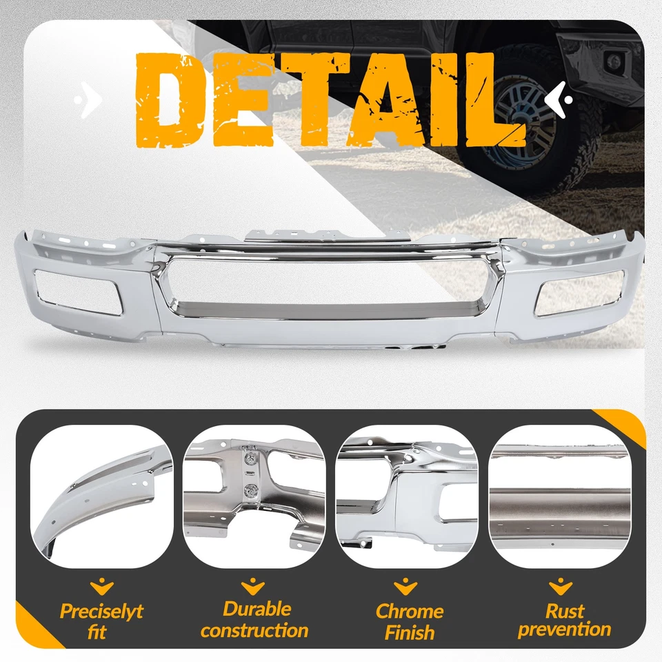 Front Bumper Face Bar For 2004-2006 Ford F-150 Lincoln Mark LT W/Fog Light Holes Foto 4 de 4