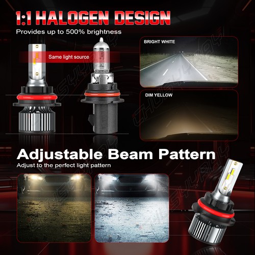HID White LED 9007 HB5 Hi/Low Beam Headlight Bulbs For Mack CH 613 SFA Box Truck - Picture 13 of 13