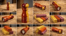 3 Pcs, Exotic Fire & Ice Pepper Mill Kit Woodturning Blank- Free US Shipping