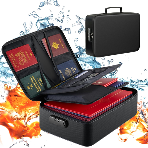 Giantluml 5200°F Fireproof Document Box with Lock,Safe Fireproof Document Bag fo - Picture 5 of 9
