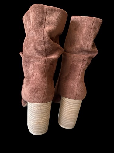 CCOCCI Darby Block Heeled Boots Womens 8.5 CHESTNUT Microfiber - Picture 6 of 11