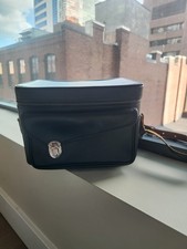 Vintage Black Leather Camera Hard Case 1960s