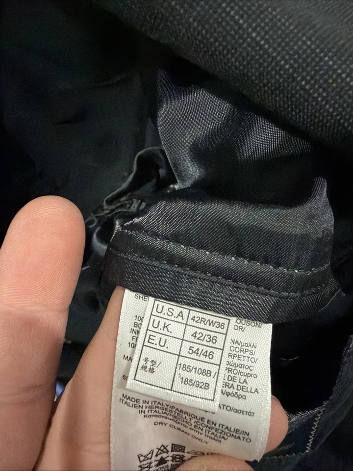 Traje Brooks Brothers Para Hombre Lana 2 Botones 42r Corte Fitzgerald 36 X 30 Pantalones Gris Foto 4 de 4