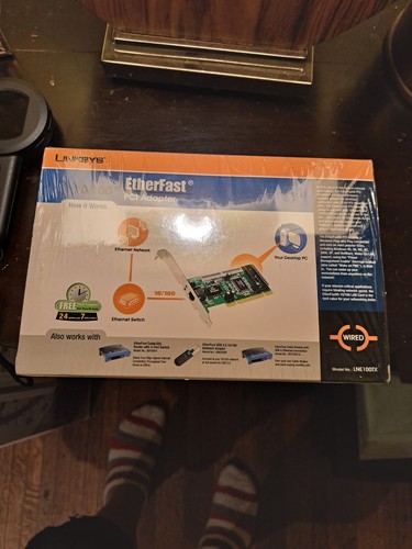 Linksys 10/100 PCI Ethernet Card LNE100TX Windows 98/ME/2K/XP Support NEW SEALED - Picture 4 of 4