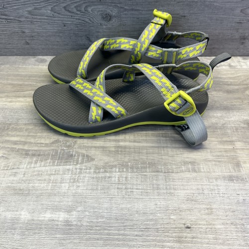 Chaco Z 1 Bolt Green Neon Gray Ecotread Sandals Kids Sz 6 Hiking Water Straps - Picture 4 of 10