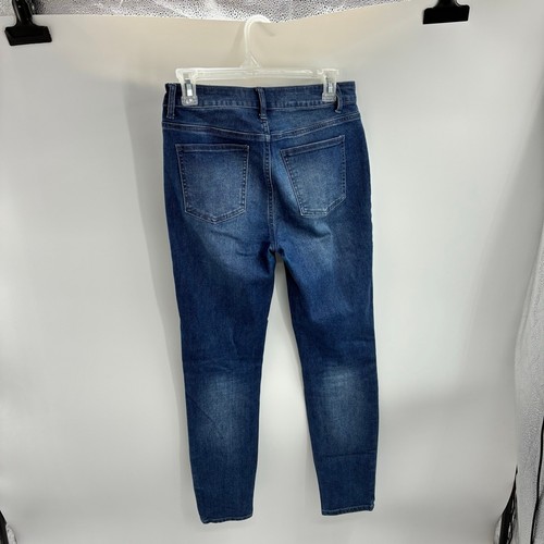 Pantalones de mezclilla ajustados Harper lavado oscuro para mujer talla 27 elásticos tiro alto - Imagen 4 de 7