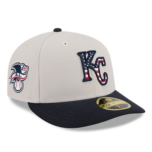 Men's New Era Khaki/Black Kansas City Royals 2024 Fourth of July Low Profile
