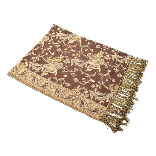 Premium Qualität Paisley Blumen Pashmina Seidentuch Halstuch Stola Blumenzweig weich - Bild 4 von 16