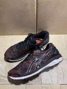 Asics Gel Kayano 23 Men S Black Red Lace Up Running Shoes Size 11 T646n Ebay