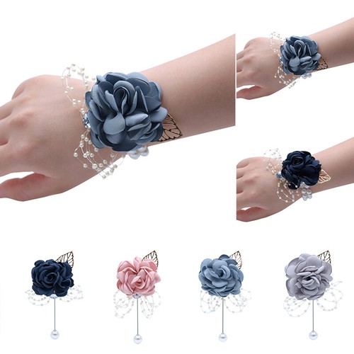 Wedding Bridesmaid Wrist Flower Bridal Prom Party Corsage Hand Flowers Supplies - Picture 4 of 34