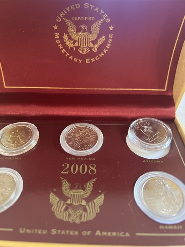 Juego de 5 cuartos de la Bolsa Monetaria de Estados Unidos 2008 con estuche - Imagen 2 de 7