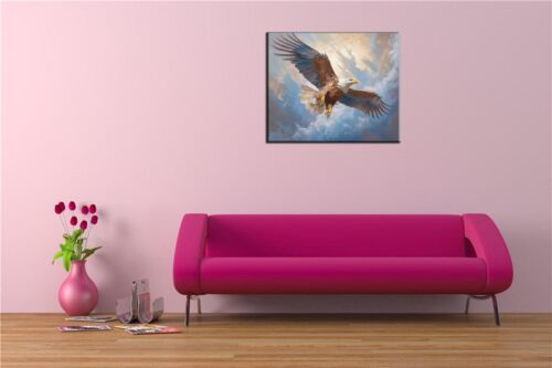 Quadri dipinti ad olio Eagle Majestic Bird Of Prey Soaring stampati su tela - Foto 3 di 10