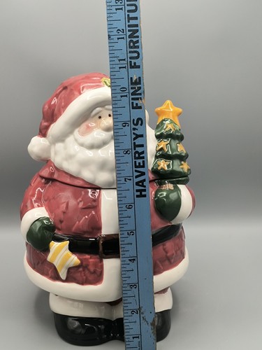 International Silver Co. Christmas Santa Claus Ceramic Cookie Jar 10.75" VTG '90 - Picture 9 of 9