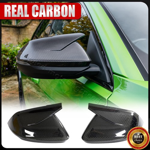 Cubiertas de espejos retrovisores laterales de fibra de carbono seco para Audi RSQ8 RS Q8 2020UP tapas complemento de ala - Imagen 1 de 15