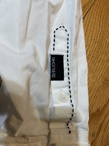 Sean Jean Mens X Large White Ivory Shirt Button Up Long Sleeve Y2K - Picture 4 of 5