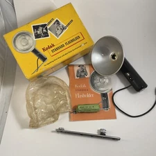 Vintage Kodak B-C Flasholder, Instructions and Old Film Tube Open.