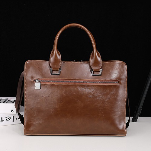 Herren Kunstleder Schultertasche Kuriertasche Business Arbeit Laptop Aktentasche Handtasche - Bild 5 von 26